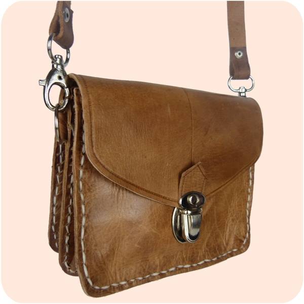 Simandra Leder Handtasche Tanger 12x16cm aus Echtleder - als Schultertasche & Gürteltasche tragbar Kostenloser Versand
