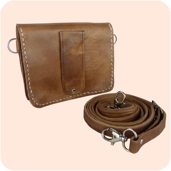 Simandra Leder Handtasche Tanger 12x16cm aus Echtleder - als Schultertasche & Gürteltasche tragbar Kostenloser Versand