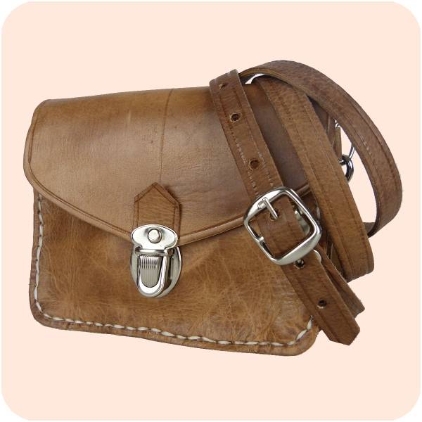 Simandra Leder Handtasche Tanger 12x16cm aus Echtleder - als Schultertasche & Gürteltasche tragbar Kostenloser Versand