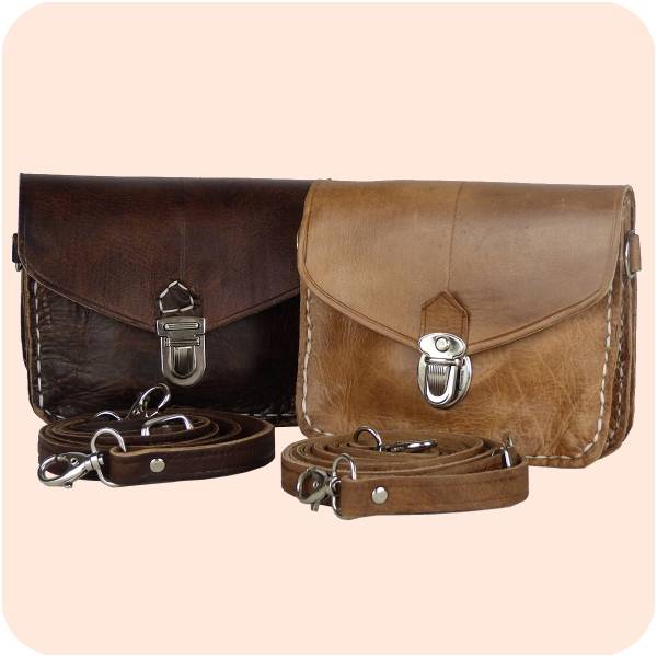 Simandra Leder Handtasche Tanger 12x16cm aus Echtleder - als Schultertasche & Gürteltasche tragbar Kostenloser Versand