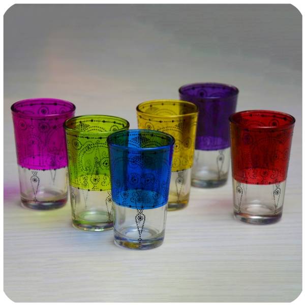 Simandra Orientalische Teegläser marokkanische Gläser Teeglas Teeset Set Deko Orient 6-teilig