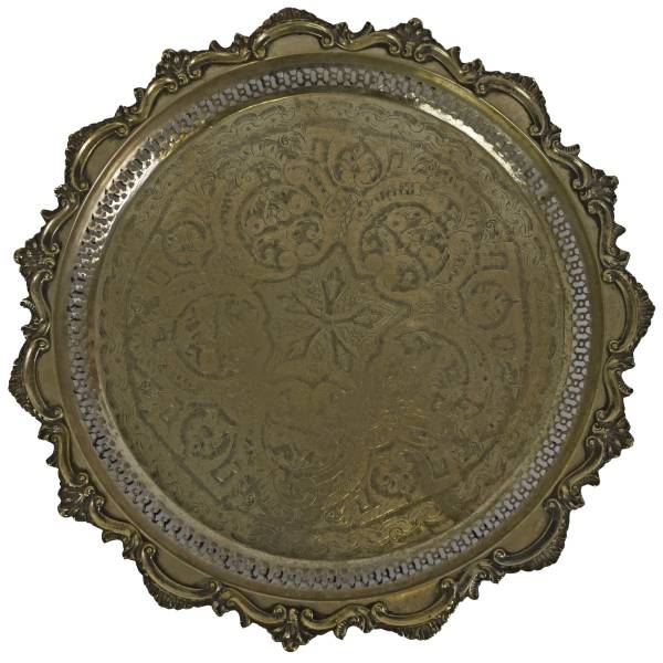 Simandra Orientalisches marokkanisches Tablett Serviertablett Teetablett antike Handarbeit Begrenztes Angebot