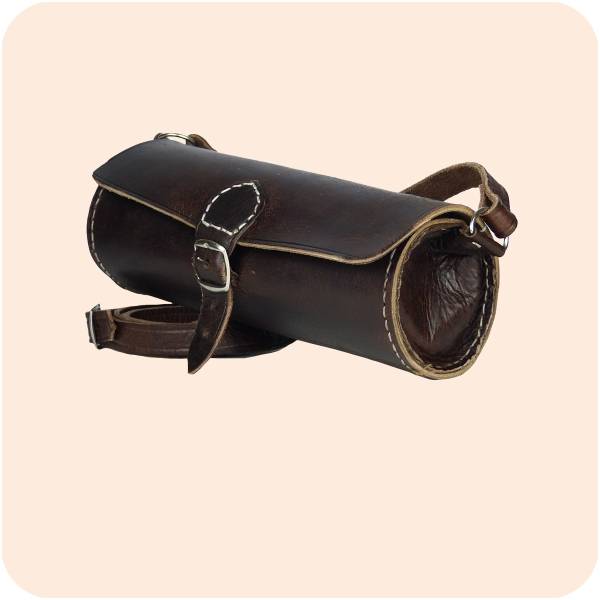 Simandra Schultertasche Laffa Leder rund 24x10cm - marokkanische Umhängetasche, Lederhandtasche