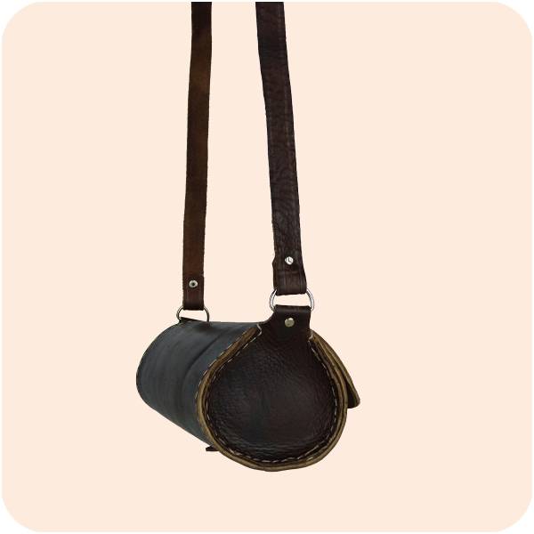 Simandra Schultertasche Laffa Leder rund 24x10cm - marokkanische Umhängetasche, Lederhandtasche Weihnachtsangebot