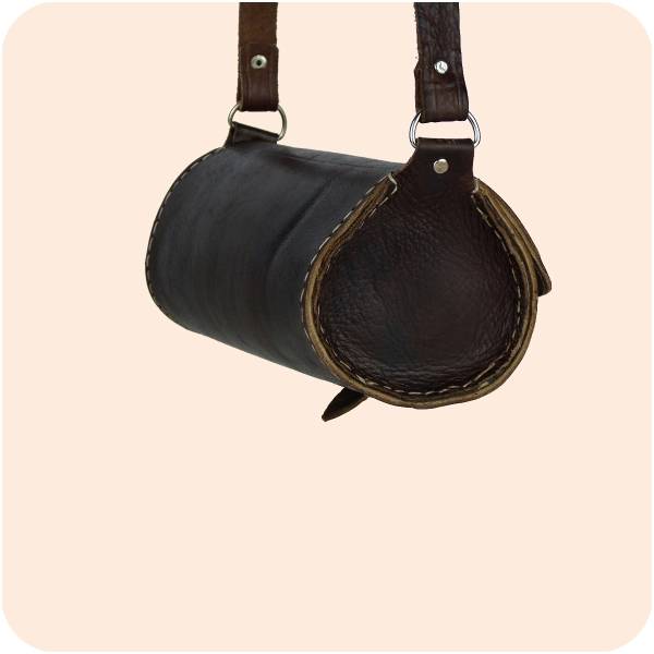 Simandra Schultertasche Laffa Leder rund 24x10cm - marokkanische Umhängetasche, Lederhandtasche Weihnachtsangebot