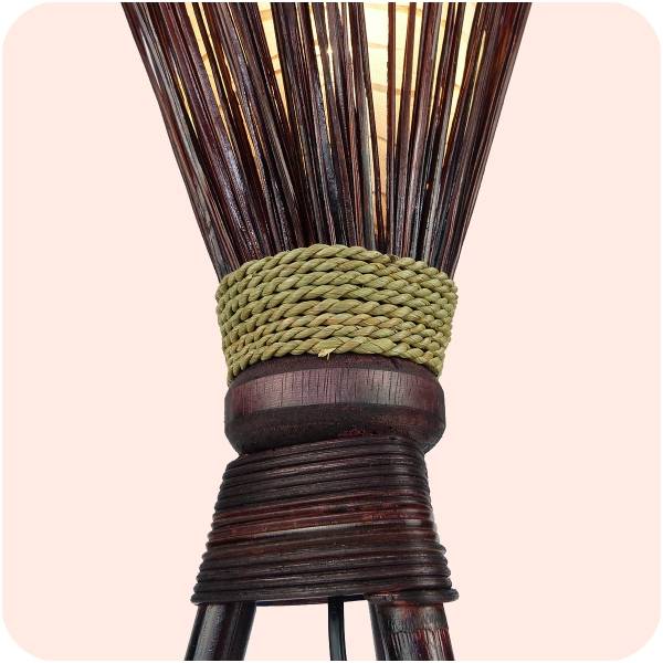 Simandra Bali asiatische Lampe Jungle 60x35cm - traumhaftes Stimmungslicht - Naturmaterial Standleuchte Heißer Verkauf