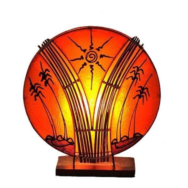 Simandra Deko-Leuchte Stimmungsleuchte asiatische Lampe Stehleuchte Tischleuchte Tischlampe Bali Asia PALME klein 36 cm Neueste Mode