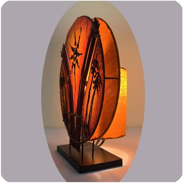 Simandra Deko-Leuchte Stimmungsleuchte asiatische Lampe Stehleuchte Tischleuchte Tischlampe Bali Asia PALME klein 36 cm Neueste Mode