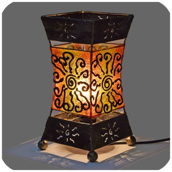Simandra Deko-Leuchte Stimmungsleuchte asiatische Lampe Stehleuchte Tischleuchte Tischlampe Bali Asia XENIA 26 cm orange Große Rabatte