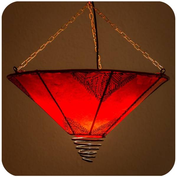 Simandra Orientalische Lampe Deckenleuchte Hängelampe marokkanische Deckenlampe Lederlampe Fuego Orient 40 cm