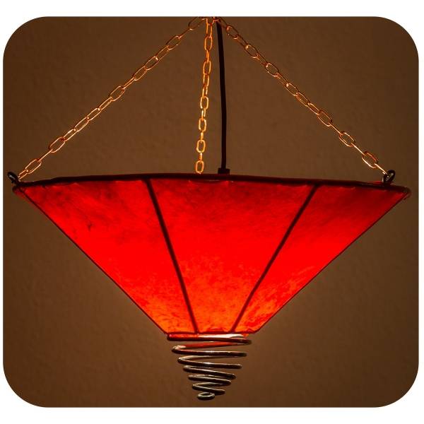 Simandra Orientalische Lampe Deckenleuchte Hängelampe marokkanische Deckenlampe Lederlampe Fuego Simple 40 cm