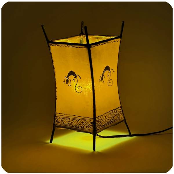 Simandra Orientalische Lampe Hennalampe marokkanische Lederlampe Tischleuchte Stehleuchte Carree Gecko 30 cm Kostenlose Rückgabe