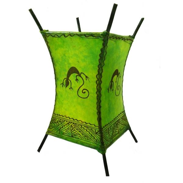 Simandra Orientalische Lampe Hennalampe marokkanische Lederlampe Tischleuchte Stehleuchte Carree Gecko 30 cm Kostenlose Rückgabe