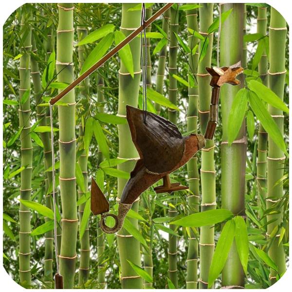 Simandra Drache Windspiel Mobile aus Kokosnuss Bambus und Holz handgefertigt Bis zu 60% Rabatt