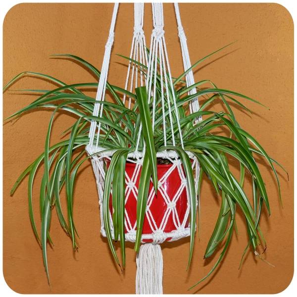 Simandra Makramee Blumenampel Hängeampel geknotet, Knüpftechnik Pflanzen-hänger Planthanger, Boho Vintage Shabby Chic geknüpft Bis zu 65% Rabatt