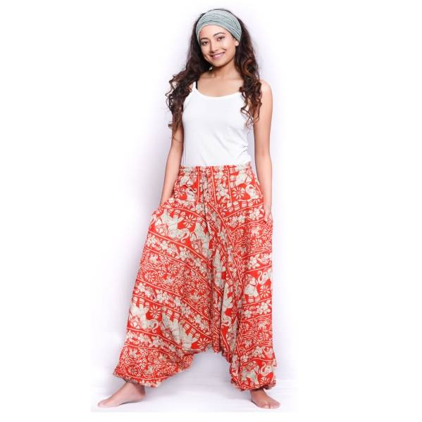 Simandra Haremshose Pumphose Freizeit Goa Yoga Baggy Pluder Aladin-Hose Rayon Sarouel Elefant