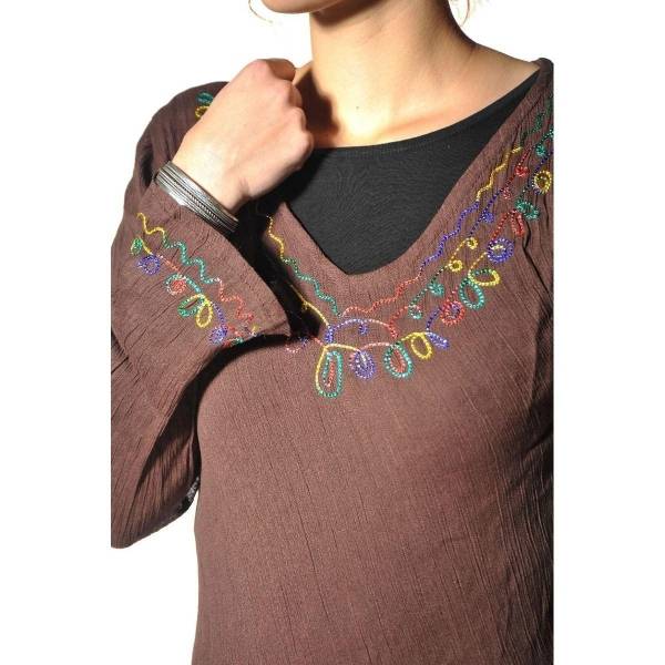 Simandra Langarm Bluse Oberteil Longshirt Kleid Shirt Träger Tank Schluppenbluse Hippie Tunika Rajani Fabrik Onlineshop