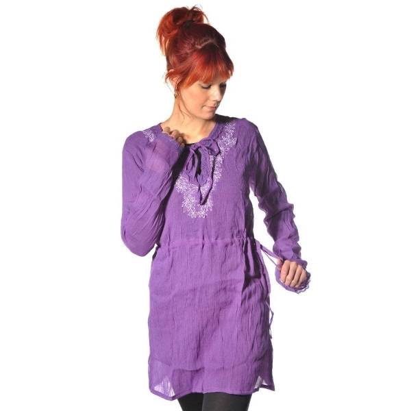Simandra Langarm Bluse Oberteil Longshirt Kleid Shirt Träger Tank Schluppenbluse Hippie Tunika Zarina