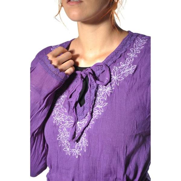 Simandra Langarm Bluse Oberteil Longshirt Kleid Shirt Träger Tank Schluppenbluse Hippie Tunika Zarina Fabrikpreis
