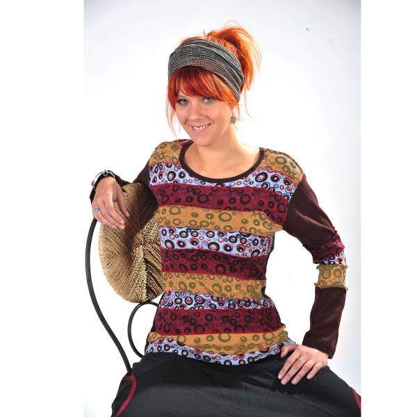 Simandra Langarm Shirt Kringel 100% Baumwolle handgefertigte Mode für Individualisten