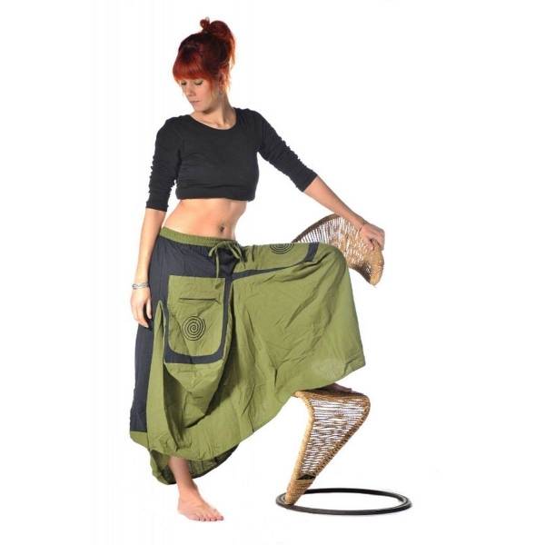 Simandra Mittelalter Rock Jupe Maxirock mit Taschen und interessanten Details