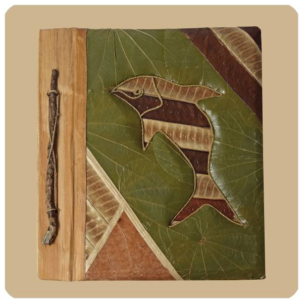 Simandra Notizbuch Gästebuch Tagebuch Scrapbooking handgefertigt Naturmaterial 28 x 23 cm