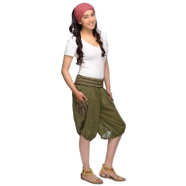 Simandra Haremshose Shorts Bermuda Jogginghose Sweathose Freizeithose Trainingshose gesmokt Varkala Damen