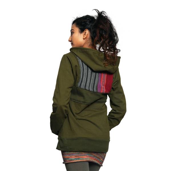 Simandra Hoodie für Damen I Kapuzen-Pullover aus Baumwolle I mit Patchworkeffekten & Kängurutasche I Simandra Black Friday