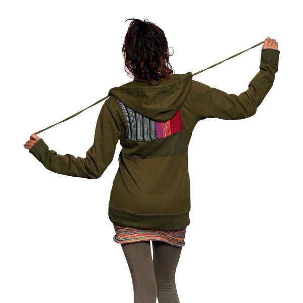 Simandra Hoodie für Damen I Kapuzen-Pullover aus Baumwolle I mit Patchworkeffekten & Kängurutasche I Simandra Black Friday