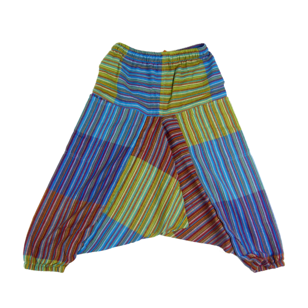 Simandra Kinderhose "Karna" I Patchworkhose mit Gummizug I Haremshose aus 100% Baumwolle I Aladinhose mit 2 Taschen I absolute Bewegungsfreiheit Valentinstagsangebot