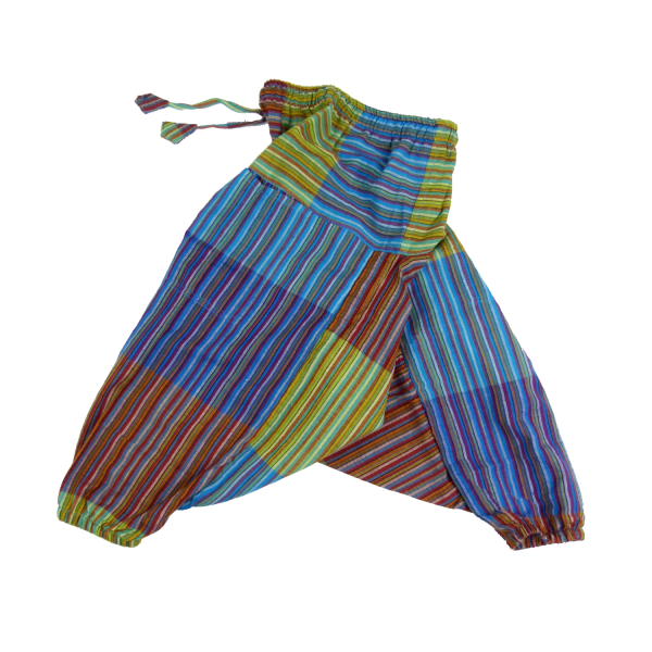 Simandra Kinderhose "Karna" I Patchworkhose mit Gummizug I Haremshose aus 100% Baumwolle I Aladinhose mit 2 Taschen I absolute Bewegungsfreiheit Valentinstagsangebot