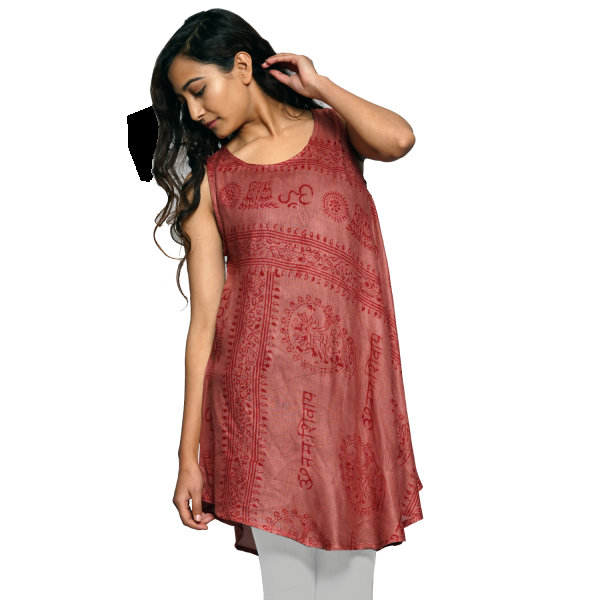 Simandra Kleid "Om" - leichtes Sommerkleid - ärmelloses Ethno Kleid aus feiner Baumwolle Lagerräumung