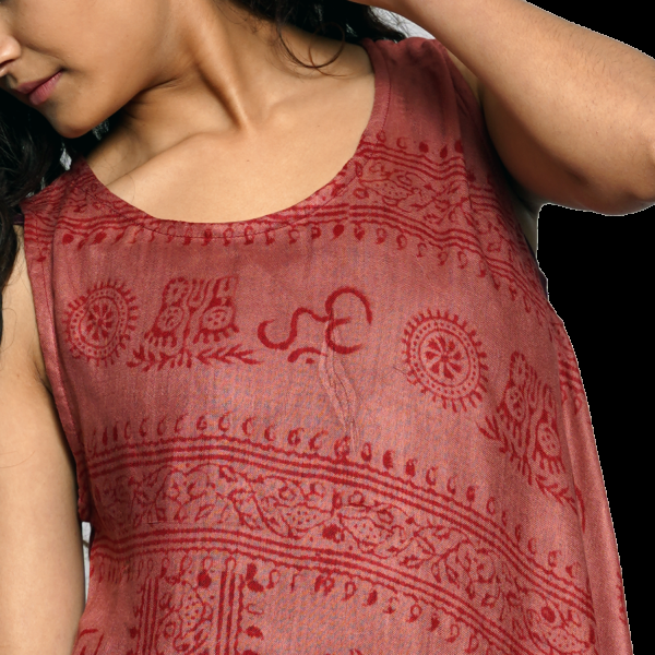 Simandra Kleid "Om" - leichtes Sommerkleid - ärmelloses Ethno Kleid aus feiner Baumwolle Lagerräumung