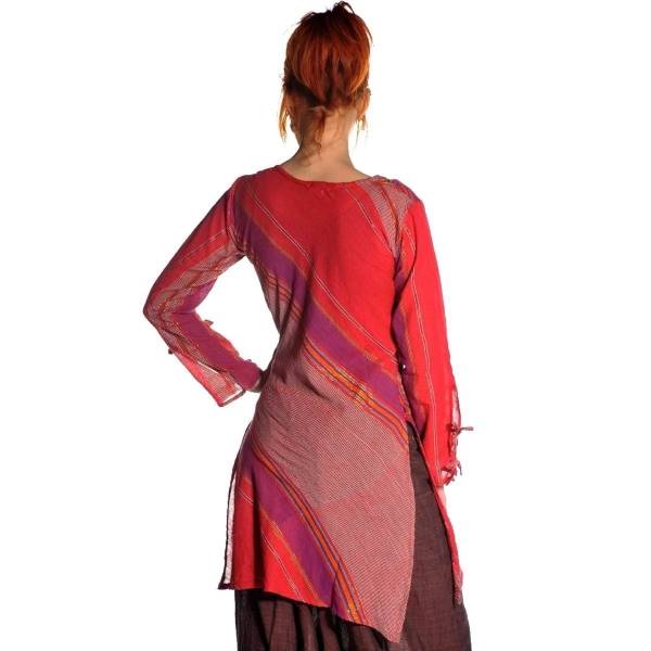 Simandra Langarm Bluse Oberteil Longshirt Kleid Shirt Träger Tank Schluppenbluse Freizeit Hippie Tunika Priya Top Angebot