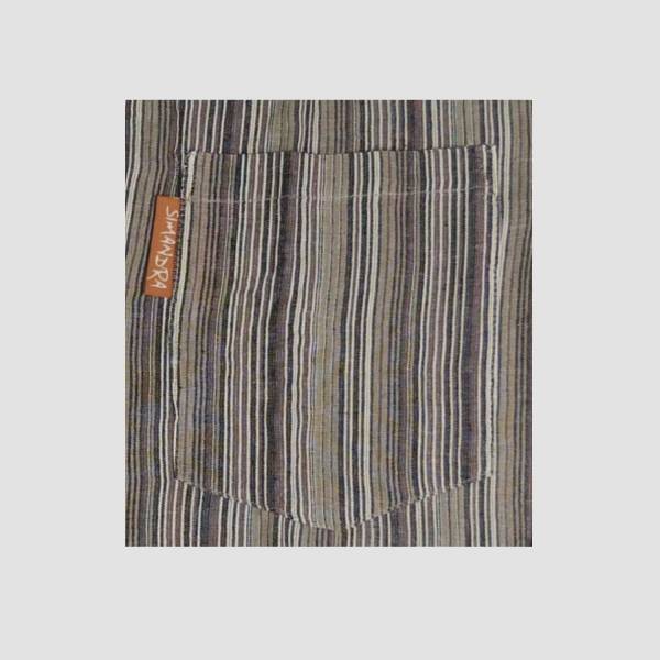 Simandra Herren Kurta Klassisch Gestreift Beige Saisonale Angebote