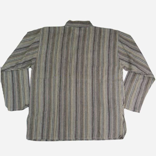 Simandra Herren Kurta Klassisch Gestreift Beige Saisonale Angebote