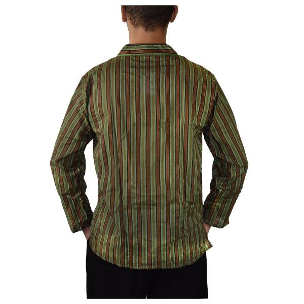 Simandra Herren Kurta Klassisch Gestreift Grün Kauf eins, bekomm eins gratis