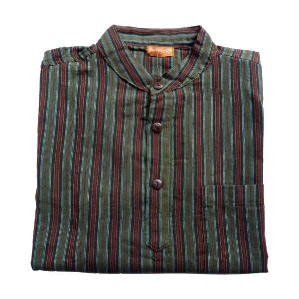 Simandra Herren Kurta Klassisch Gestreift Grün Kauf eins, bekomm eins gratis