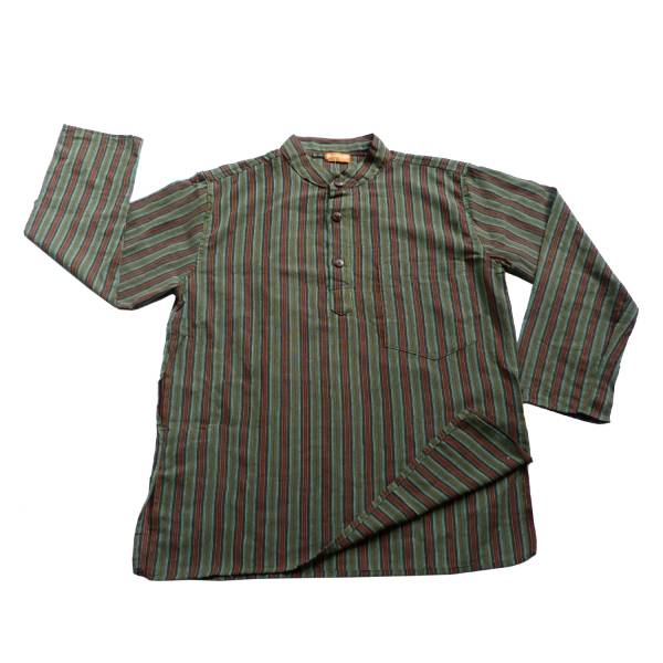 Simandra Herren Kurta Klassisch Gestreift Grün Kauf eins, bekomm eins gratis