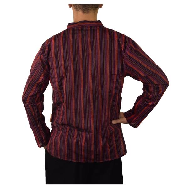 Simandra Herren Kurta Klassisch Gestreift Rot Tägliche Deals