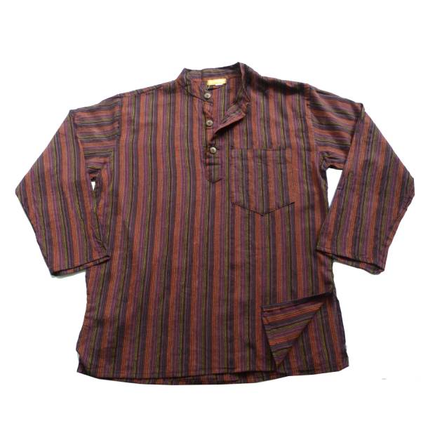Simandra Herren Kurta Klassisch Gestreift Rot Tägliche Deals
