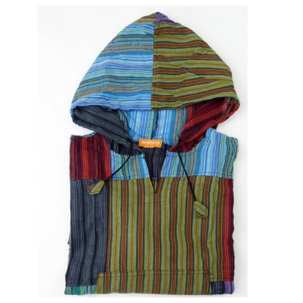 Simandra Patchwork-Kapuzenhemd I Fischerhemd - gerader Schnitt I Freizeit-Hemd für Frauen & Männer I 100% Baumwolle VIP-Rabatte