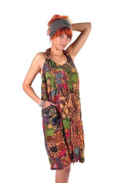 Simandra Sommer Kleid Neckholder luftig leicht in herrlich intensiven Farben