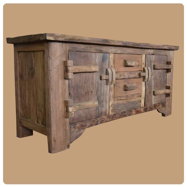 Simandra Altholz Kommode Lombok 1 Sideboard aus Recycling Teakholz massiv Nur für heute