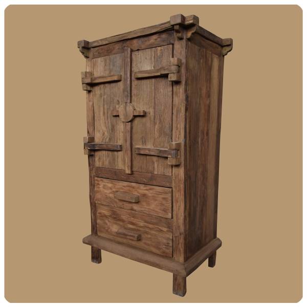 Simandra Altholz Schrank Moyo 2 aus Recycling Teak Holz massiv Clearance-Verkauf