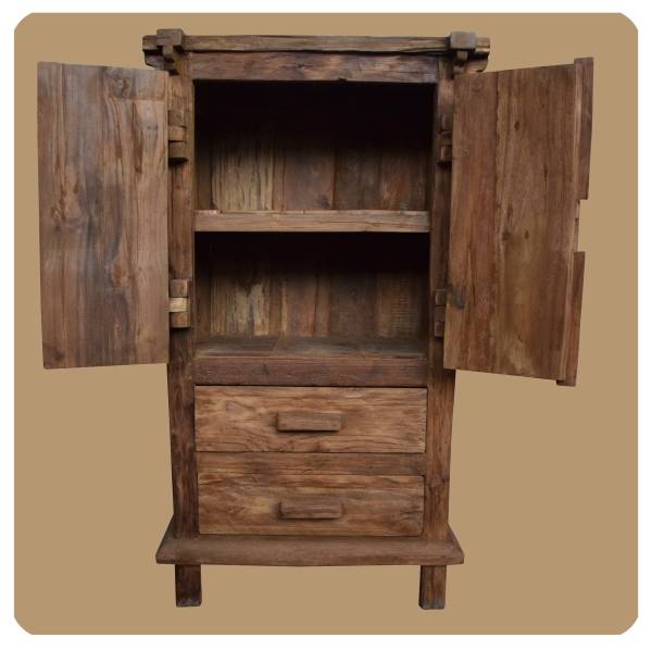 Simandra Altholz Schrank Moyo 2 aus Recycling Teak Holz massiv Clearance-Verkauf