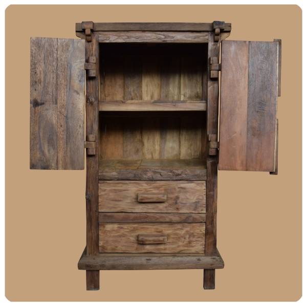 Simandra Altholz Schrank Moyo 3 aus Recycling Teak Holz massiv Kostenloser Versand international
