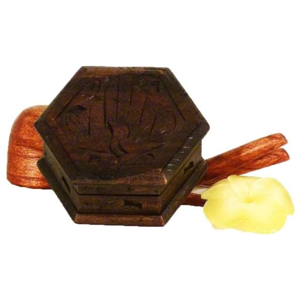 Simandra Holz Schatulle Dose Schmuckdose Holzschachtel Kunsthandwerk Holzdose Holzschatulle Kiste Sechseckig