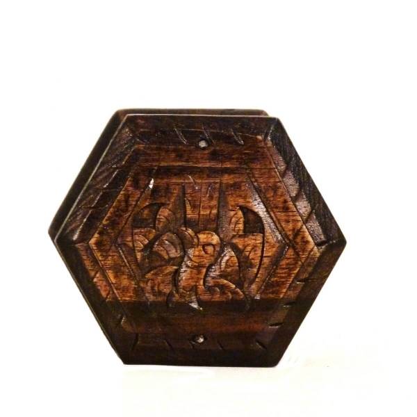 Simandra Holz Schatulle Dose Schmuckdose Holzschachtel Kunsthandwerk Holzdose Holzschatulle Kiste Sechseckig zollfrei