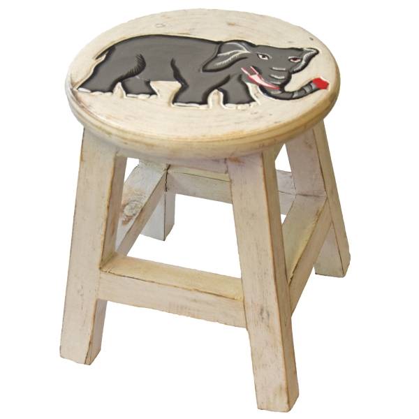 Simandra Holzhocker Kinderhocker Hocker Sitzhocker Fußbank Massivholz Schemel Stuhl mit Tiermotiv Deko weiß 2025
